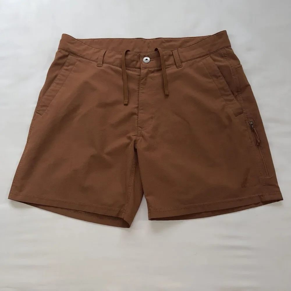 The North Face Rolling Sun Shorts Size 34 Rust Brown Packable Hiking Outdoor